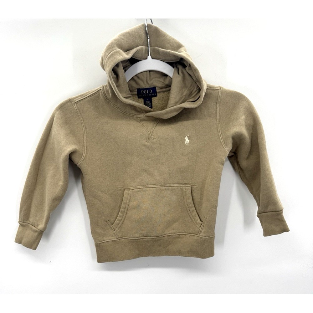 Polo Ralph Lauren Tan Hoodie Sweatshirt Pullover Pony 4T Toddler Prep Old Money